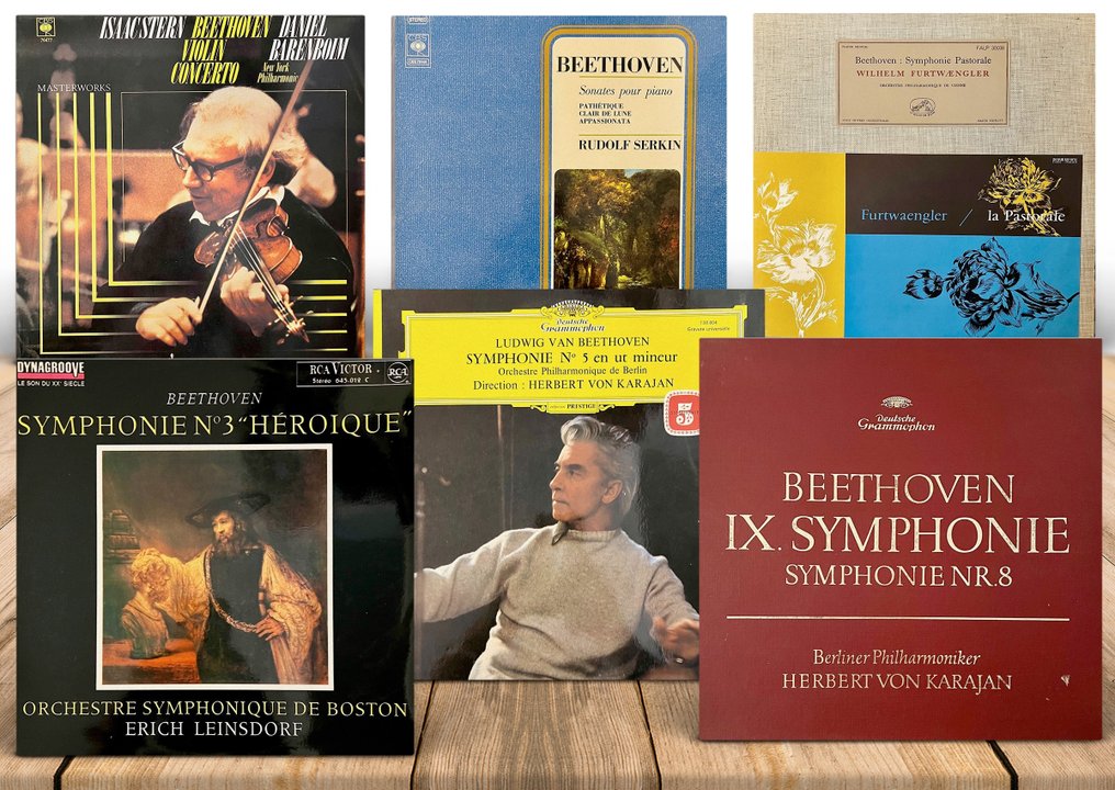 Beethoven - Various conductors and prestigious performers play Beethoven - VERY RARE LPs - 6 X LPs - LP albumok (több elem) - 1st Pressing - 1958 #1.1