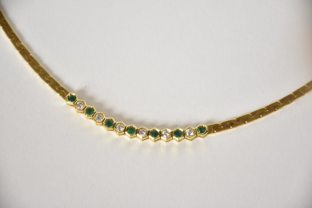 Arm ring - 18 kt. Yellow gold Emerald - Diamond  #2.1