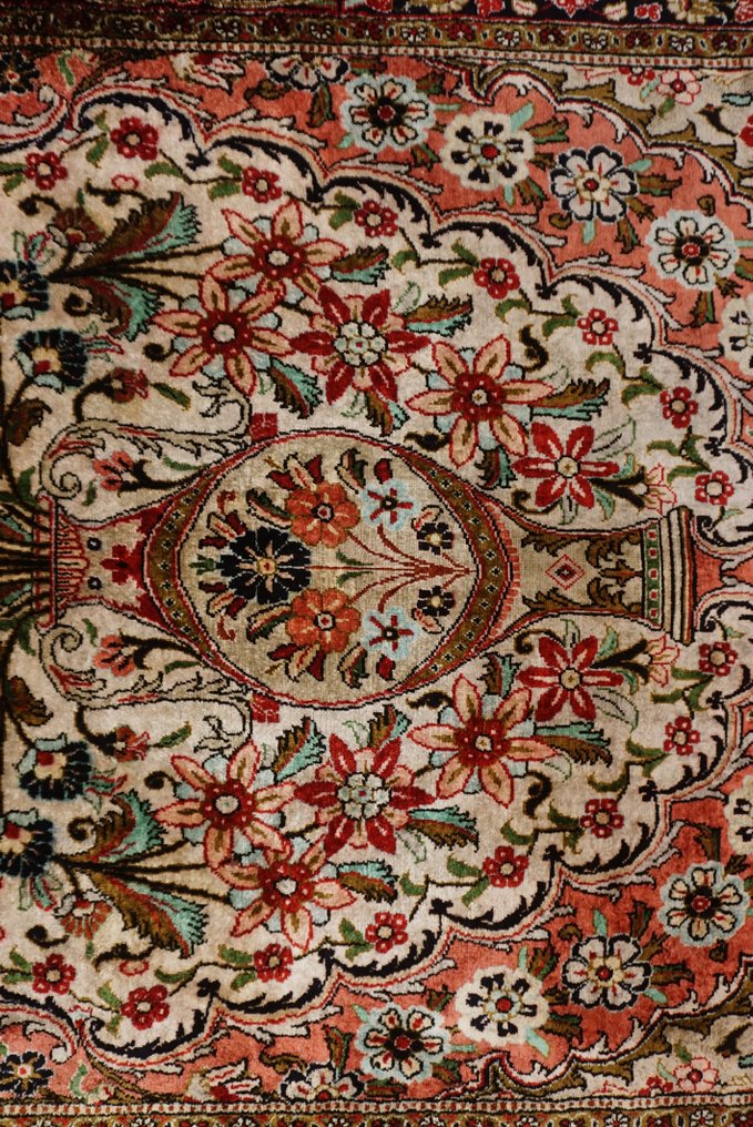 Seda Qom Irã - Carpete - 409 cm - 95 cm - Tapete de seda #3.2
