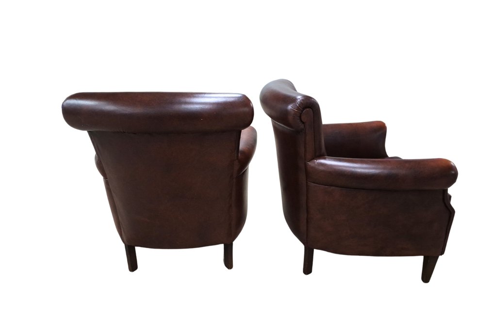Armchair - Two leather club armchairs - Club Armchairs #3.1