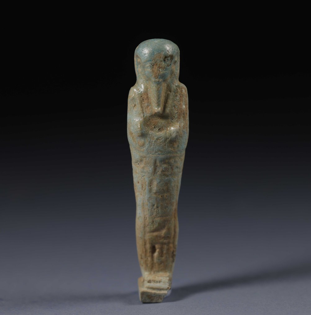Forntida Egypten, Ptolemeiska dynastin Fajans Ushabti - 10 cm #1.1