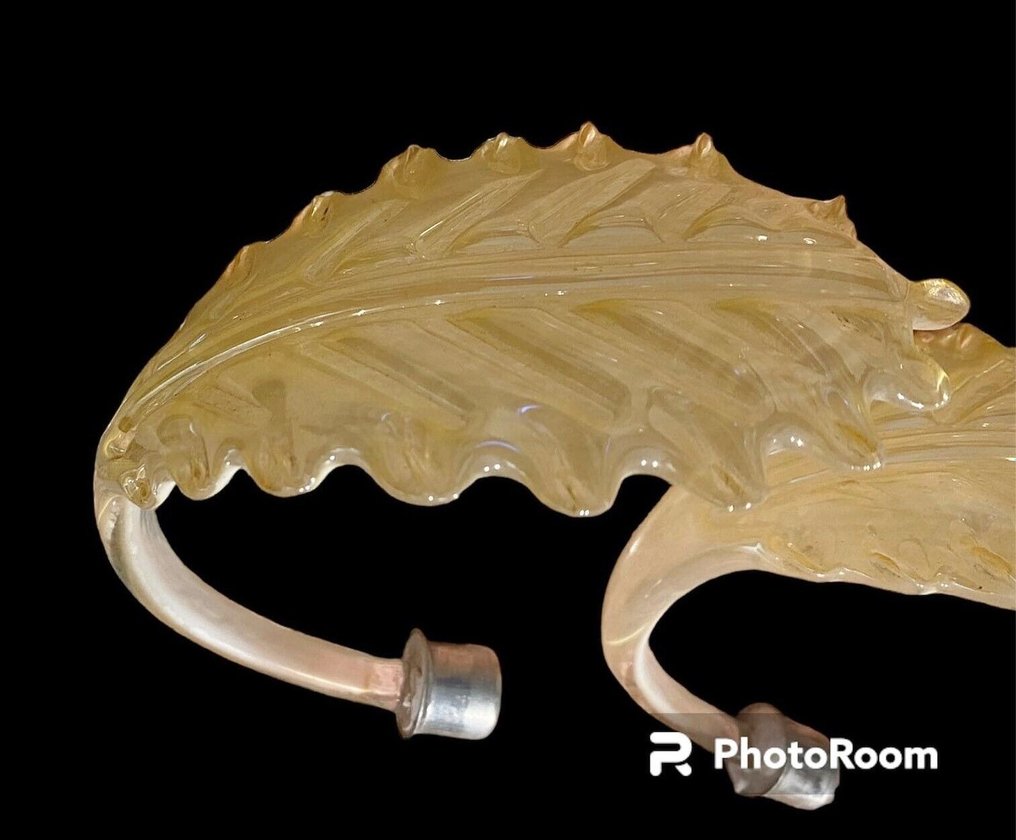 Żyrandol - Żyrandol ze szkła Murano w kolorze kremowym mazzuccato i złotym #3.1