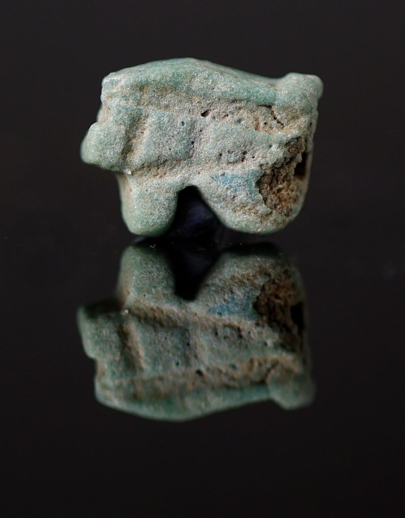 Antiguo Egipto Fayenza Goddess Bastet and Udjat amulets - 2 cm #2.2