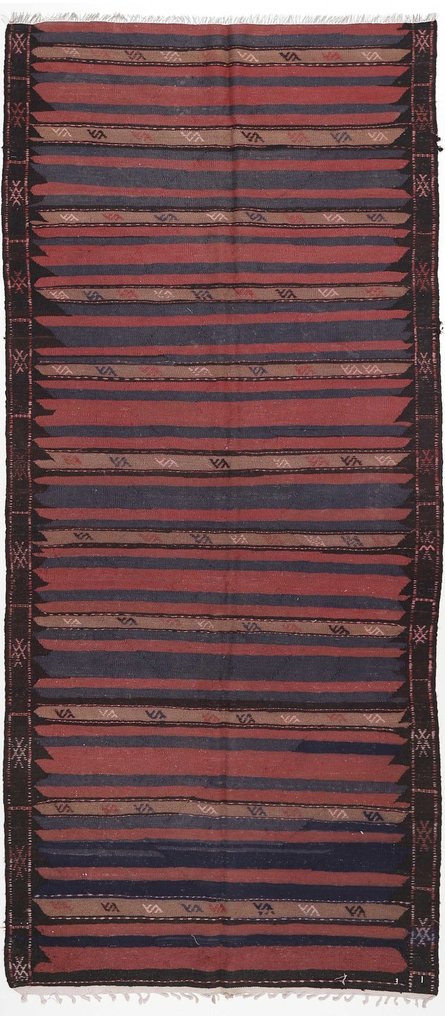 原始波斯游牧民族 Kilim Fars Ghashghai 採用真羊毛製成 - 花毯 - 370 cm - 160 cm #1.1