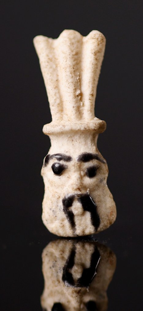 Muinainen Egypti Fajanssi Lootuskukka, God Bes ja Maat höyhenet amuletteja - 2.5 cm #2.1