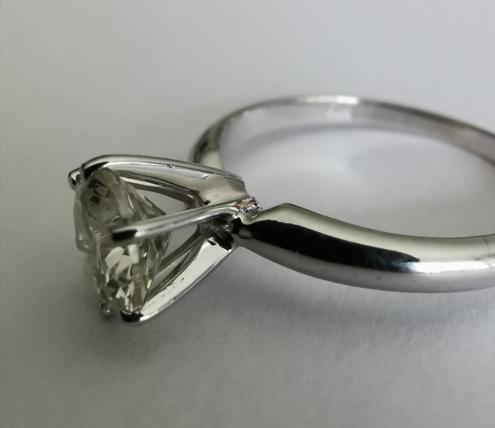 Δαχτυλίδι αρραβώνων - 14 καράτια Λευκός χρυσός -  1.02 tw. Διαμάντι  (Φυσικό)  #1.2