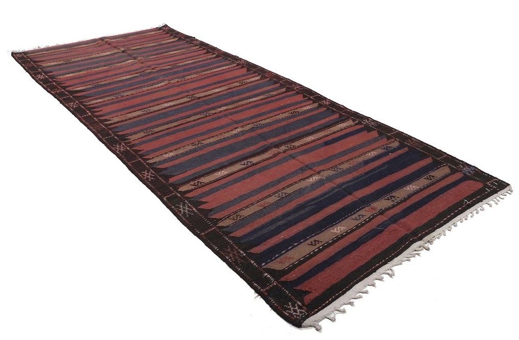 原始波斯游牧民族 Kilim Fars Ghashghai 採用真羊毛製成 - 花毯 - 370 cm - 160 cm #2.1