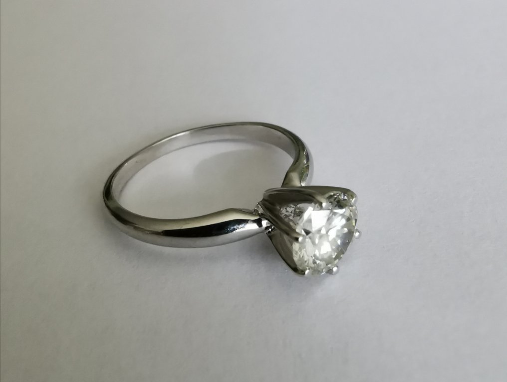 Δαχτυλίδι αρραβώνων - 14 καράτια Λευκός χρυσός -  1.02 tw. Διαμάντι  (Φυσικό)  #2.1