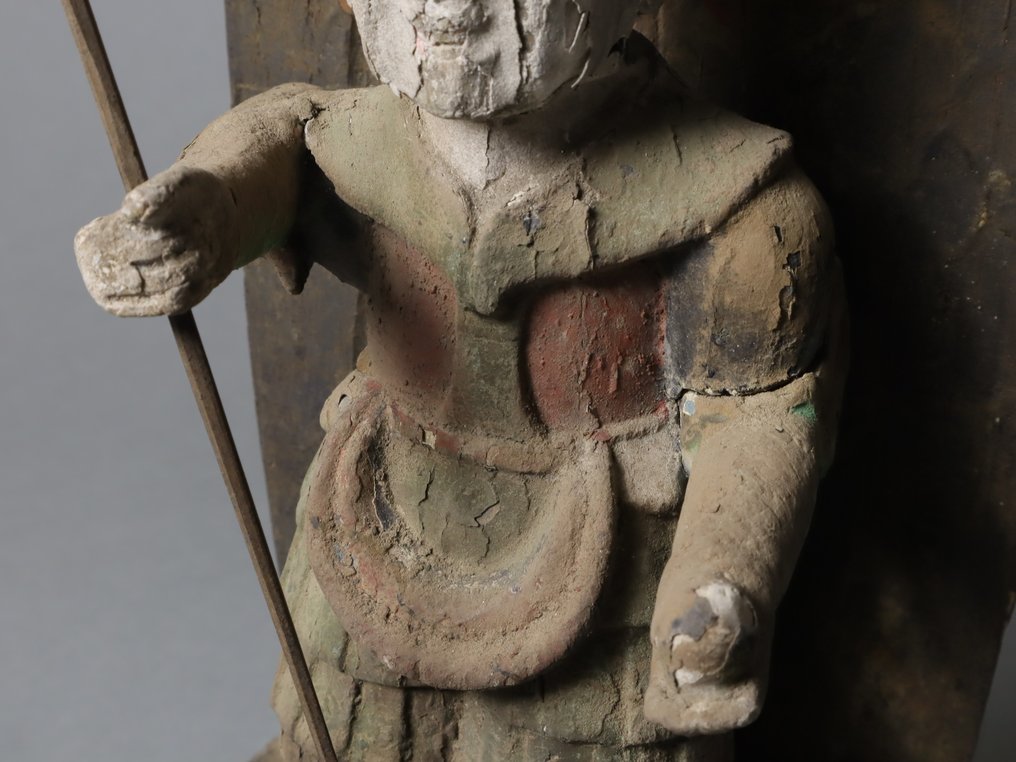 Indara Daisho 因達羅大将 Standing Statue - One of the Twelve Heavenly Generals - Escultura Madeira - Japão - Período Edo ou Meiji #2.2