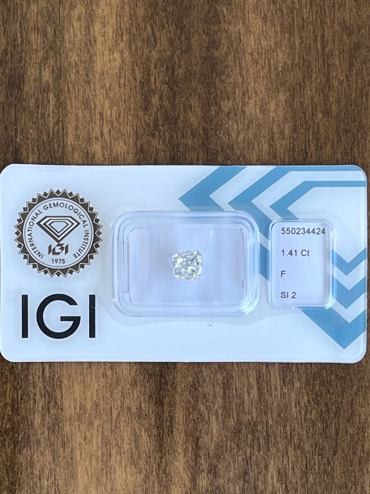 1 pcs Diamond  (Natural)  - 1.41 ct - Radiant - SI2 - International Gemological Institute (IGI) #1.1