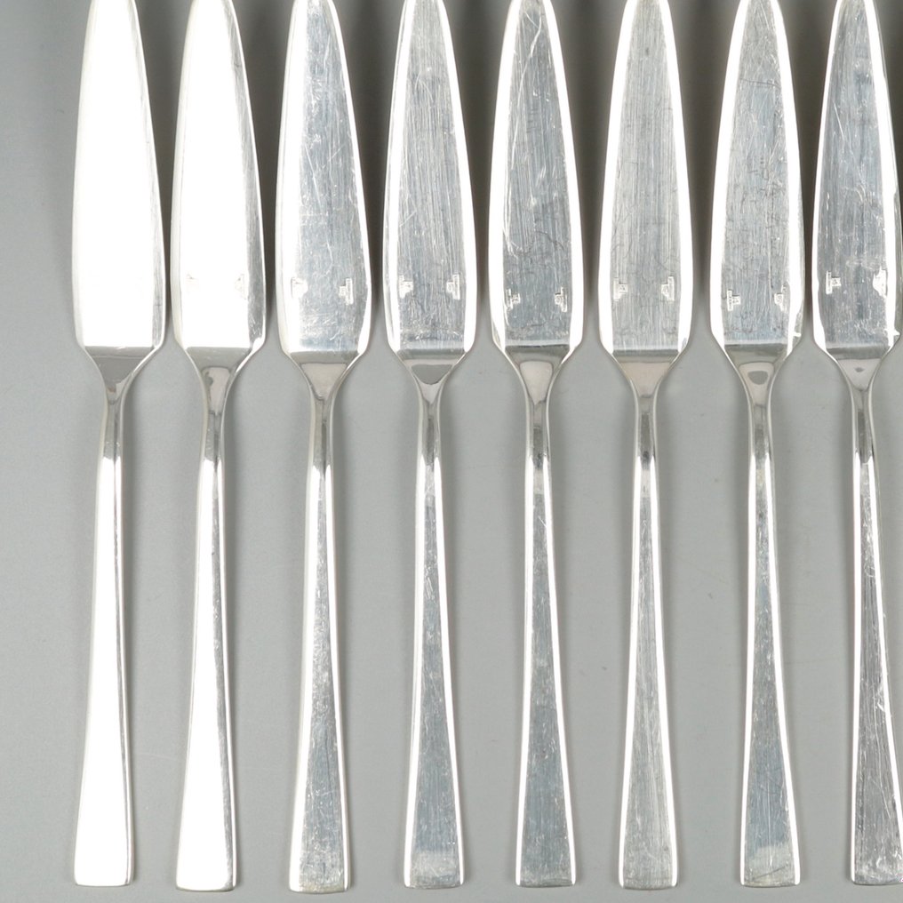 Christofle model: Concorde (J.P. Hamard) Vismessen - Cutlery set (12) - Silver-plated #1.2