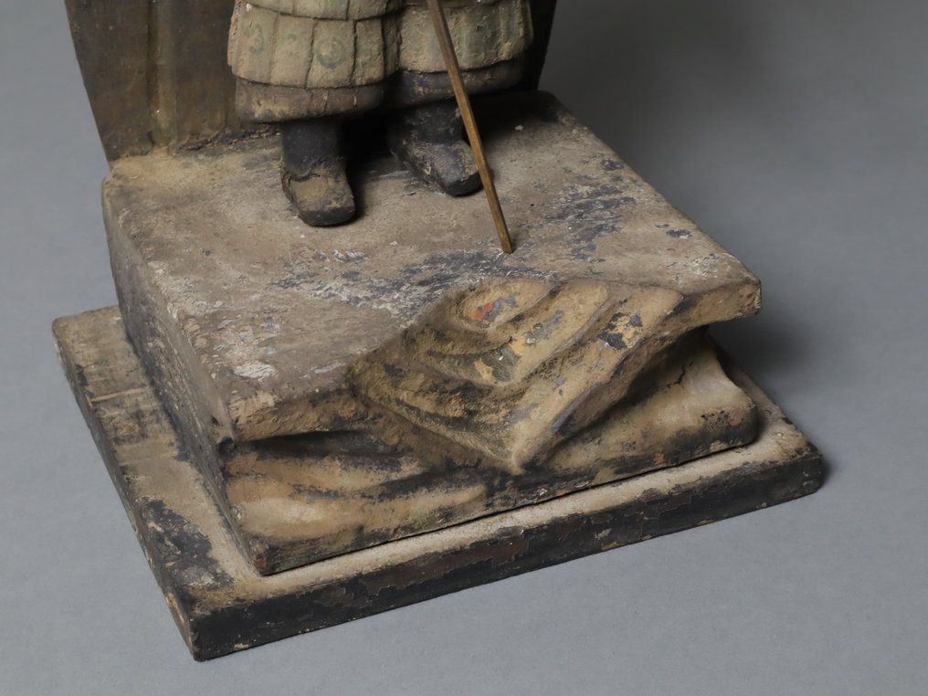 Indara Daisho 因達羅大将 Standing Statue - One of the Twelve Heavenly Generals - Escultura Madeira - Japão - Período Edo ou Meiji #3.2