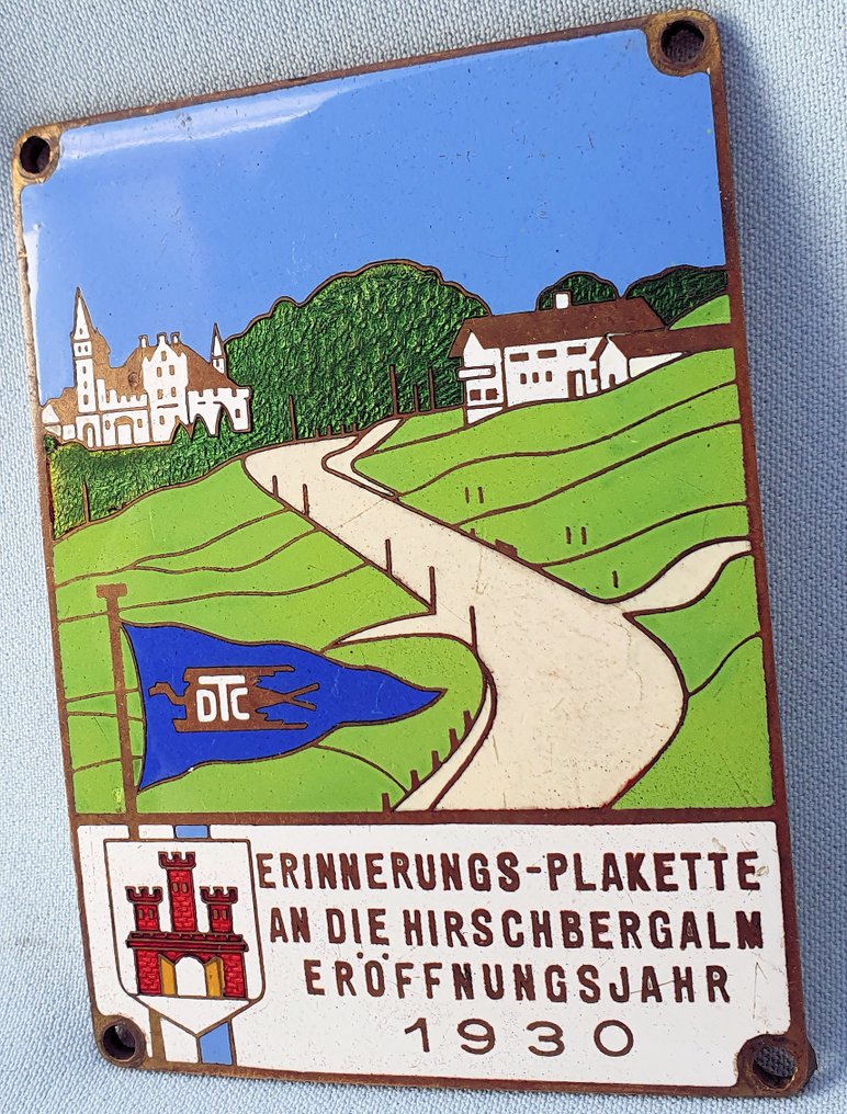 Διακριτικό - Grille Badge - Hirschbergalm 1930 - DTC Gedenkplaat - Γερμανία - 20ος-αρχές (Α' Π.Π.) #1.2