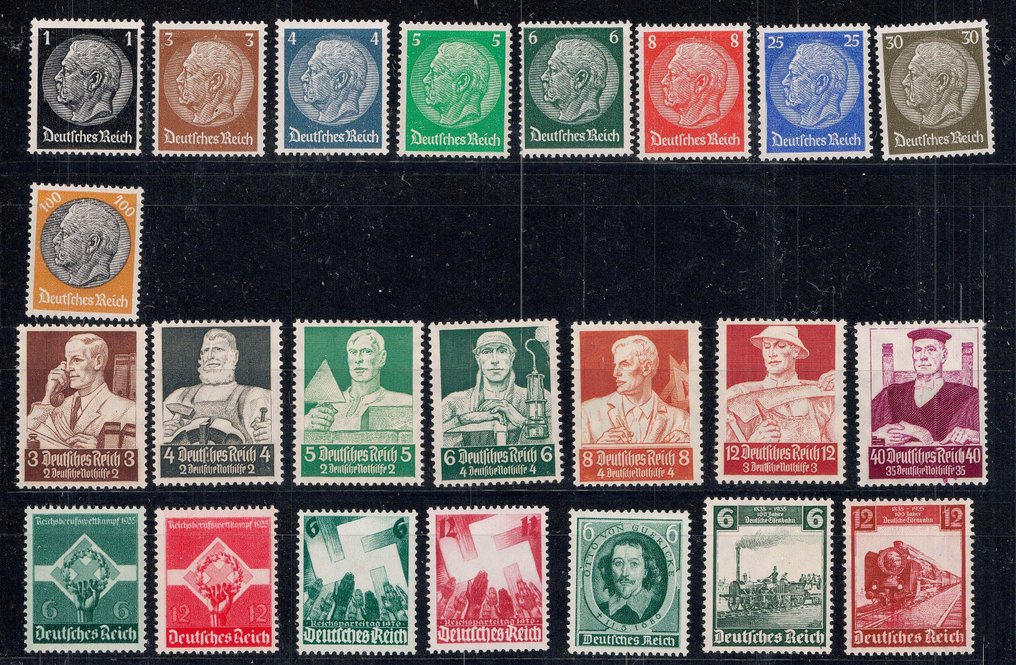 德意志帝国  - 第三帝国非常高品质的藏品，包含22张插卡（未贴邮票的版本） #3.2