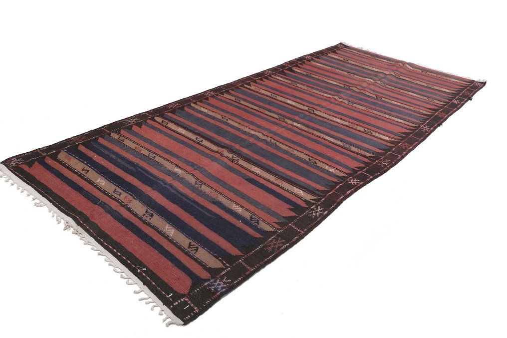 原始波斯游牧民族 Kilim Fars Ghashghai 採用真羊毛製成 - 花毯 - 370 cm - 160 cm #1.2