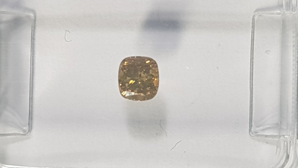 1 pcs Diament  (W kolorze naturalnym)  - 0.25 ct - poduszkowy - Fancy intense Brązowawy Żółty - SI1 (z nieznacznymi inkluzjami) - International Gemological Institute (IGI) #1.1