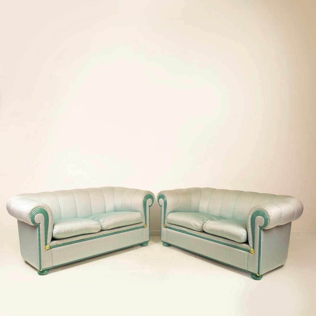 StyleArte - 沙发 (2) - 木, 云纹丝绸 #1.1