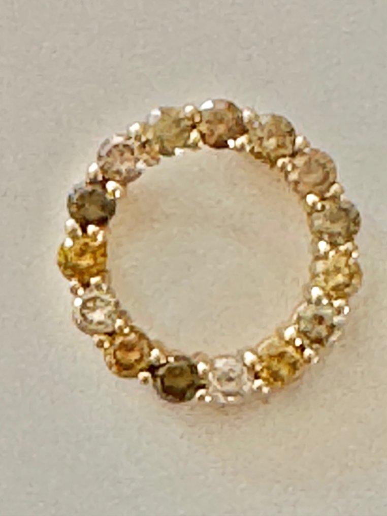 Pandantiv - 14 ct. Aur galben -  1.13ct. tw. Diamant  (Natural) #1.2