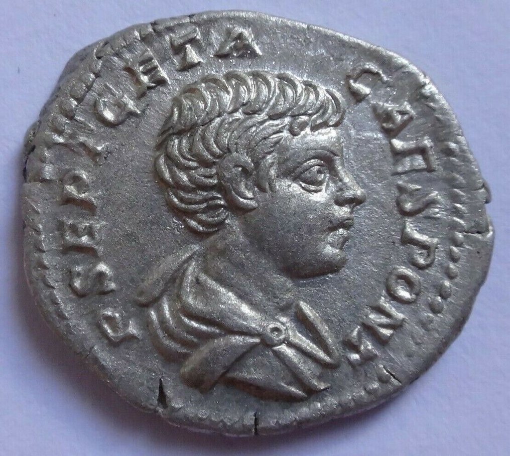 Romeinse Rijk. Geta, as Caesar, 198-209 AR. Denarius #2.1