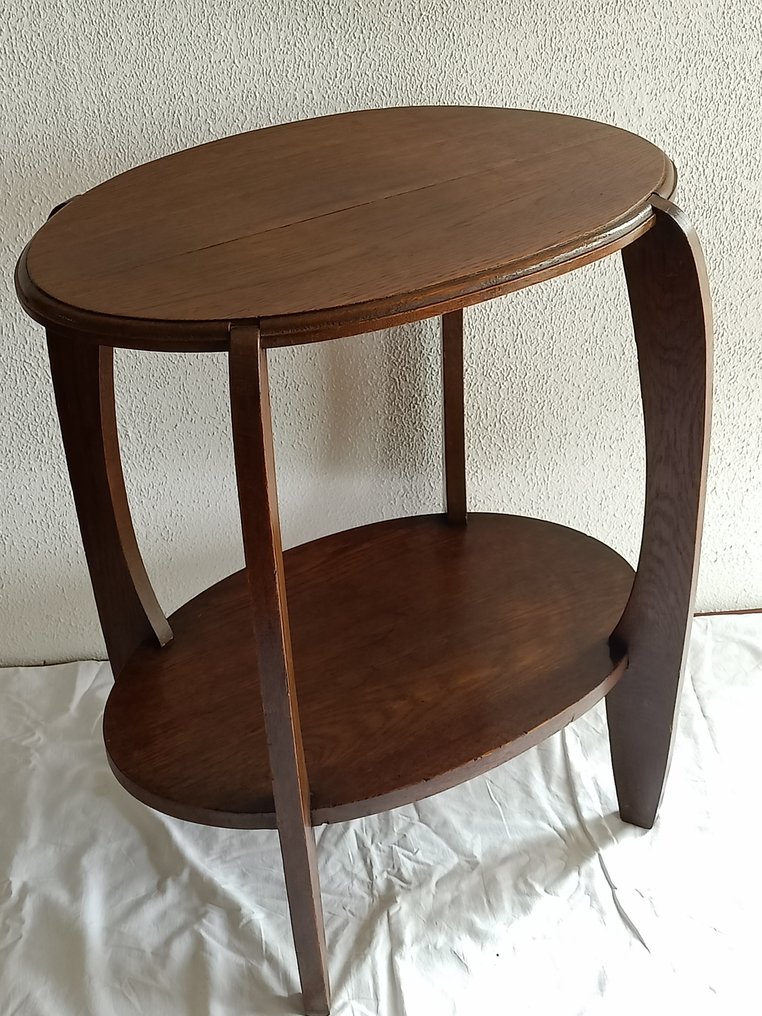 Side table - oval Art Deco - Oak #1.1