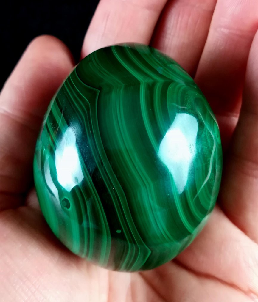Top Quality A++ Malachite Egg - Height: 56 mm - Width: 46 mm- 240 g - (1) #1.1