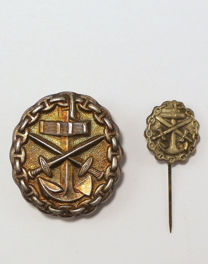 德國 - 徽章 - Naval Wound Badge with Miniature - 20世紀早期（一戰期） #1.1