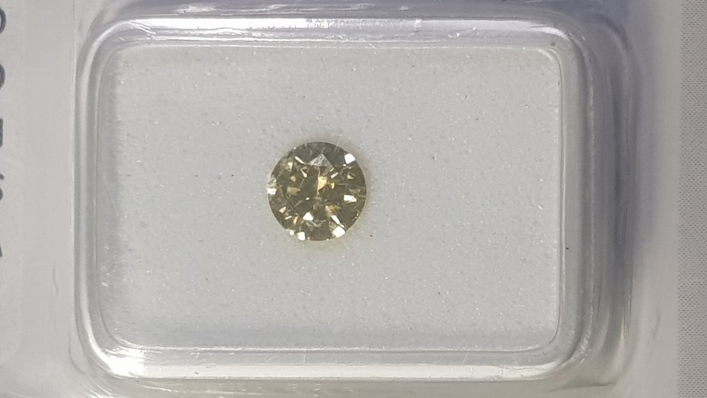 沒有保留價 - 1 pcs 鑽石  (天然彩色)  - 0.35 ct - Fancy intense 淡綠色, 褐色 黃色 - SI2 - Gemewizard Gemological Laboratory (GWLab) #2.1