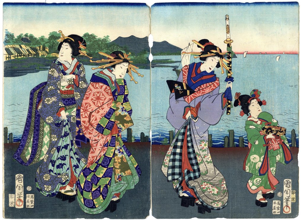 From the triptych 'Takanawa' from the series Eight Scenes of the