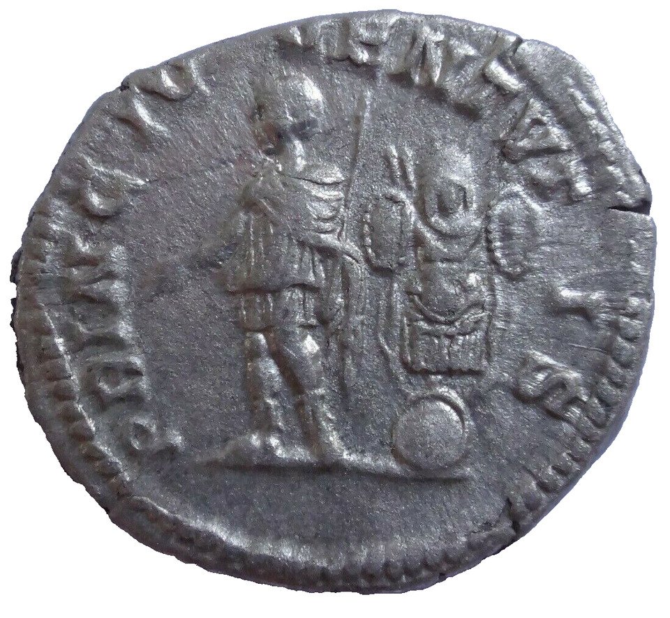 Roman Empire. Geta, as Caesar, 198-209 AR. Denarius #1.2