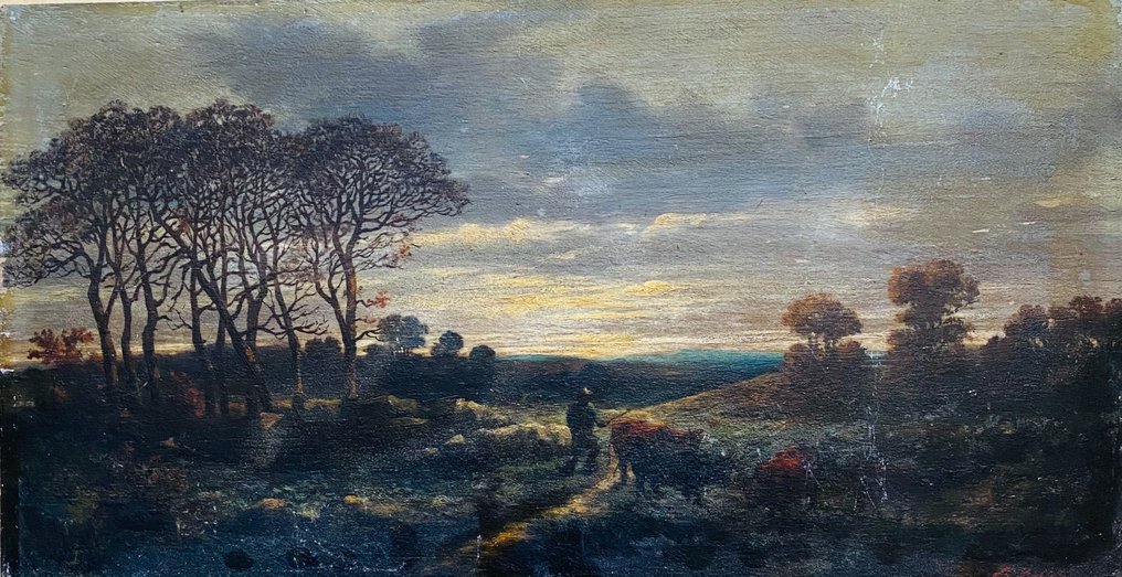 Eugène Forest (1808-1891), Attribué à - Paysage au vacher #1.1