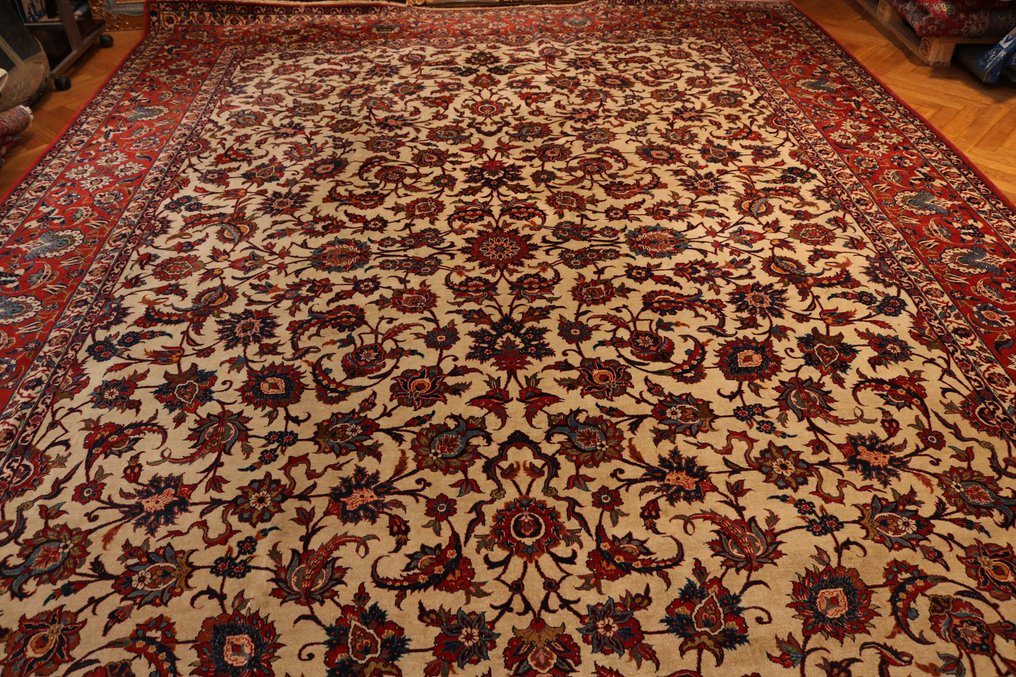 Gammelt Isfahan meget fint persisk tæppe - Tæppe - 4.54 cm - 3.22 cm #2.2