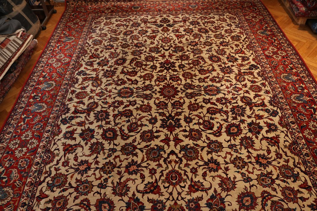 Gammal Isfahan mycket fin persisk matta - Matta - 4.54 cm - 3.22 cm #2.1