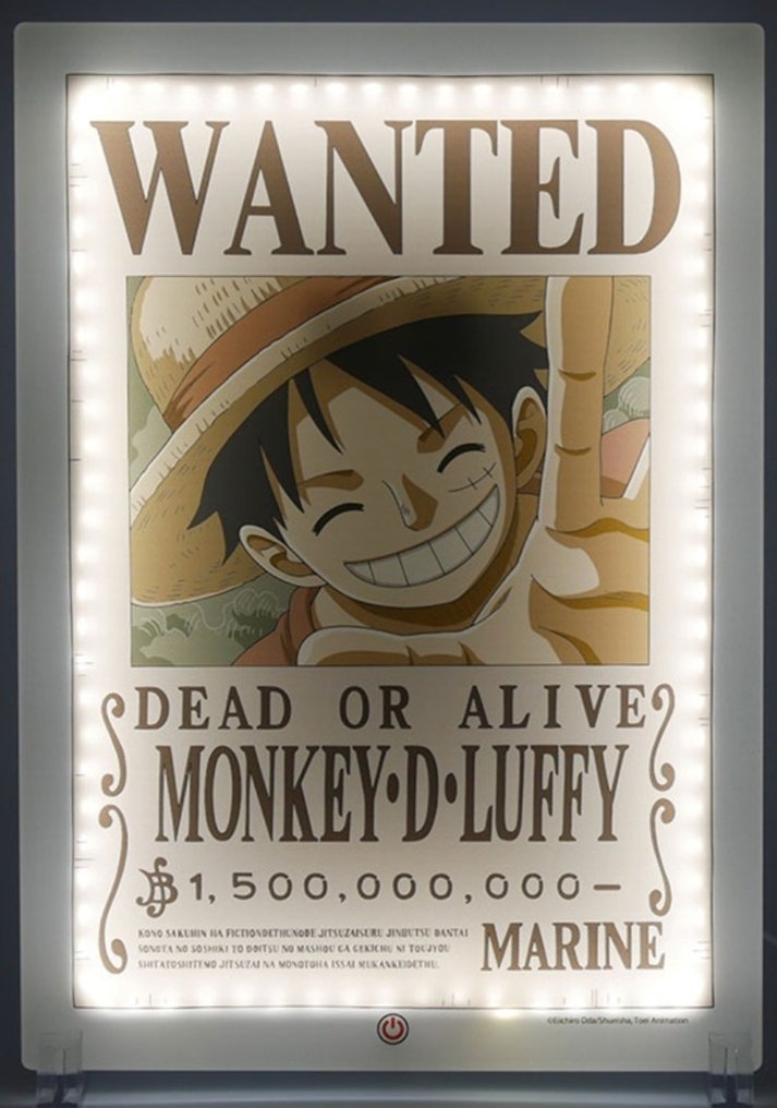 Lampada da Muro One Piece Wanted Monkey D.Luffy - Beleuchtetes Schild - Plastik #1.1