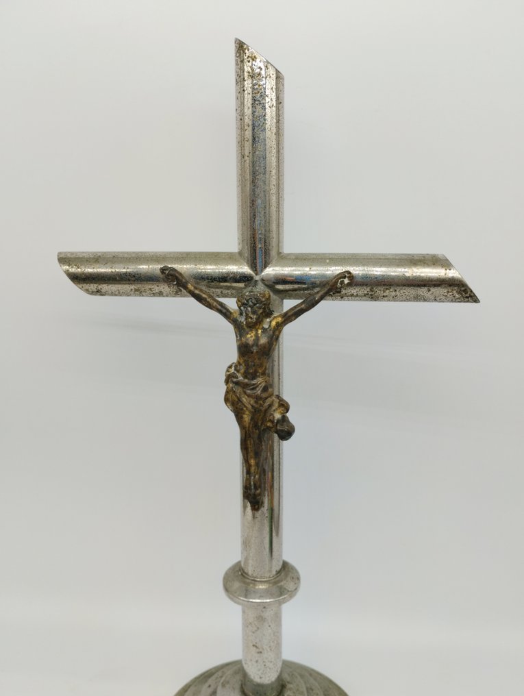  Kruzifix - Ormolu, Versilbert - 1910-1920  #1.2