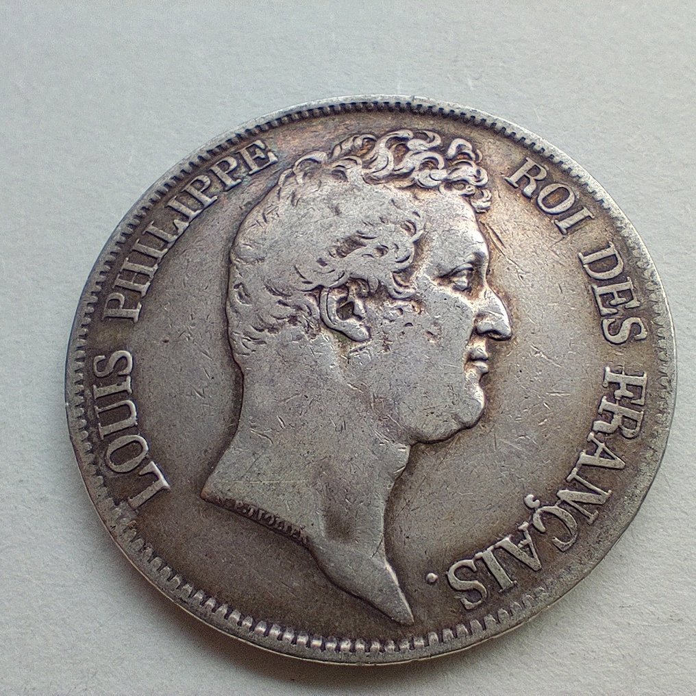 France. Louis Philippe I (1830-1848). 5 Francs 1830-B, Rouen. Variété sans le I, tranche en creux  (Sans Prix de Réserve) #1.1