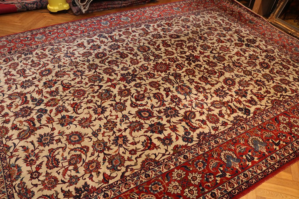 Gammelt Isfahan meget fint persisk tæppe - Tæppe - 4.54 cm - 3.22 cm #3.2
