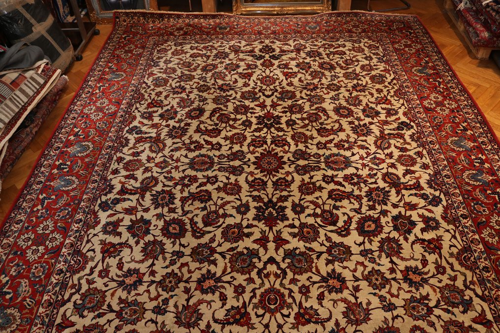 Gammal Isfahan mycket fin persisk matta - Matta - 4.54 cm - 3.22 cm #1.1