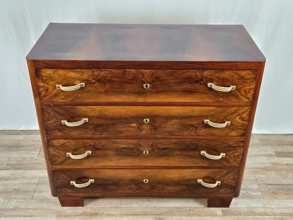 Commode - Art Deco chest of drawers in walnut - Burr walnut #2.1