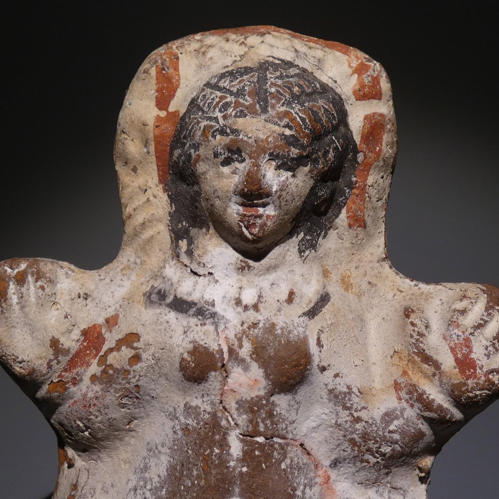 Égypte ancienne Terre cuite Figure de femme concubine. 17 cm H. Ptolémée P., 100 av. Ex. Ancienne collection. #2.1