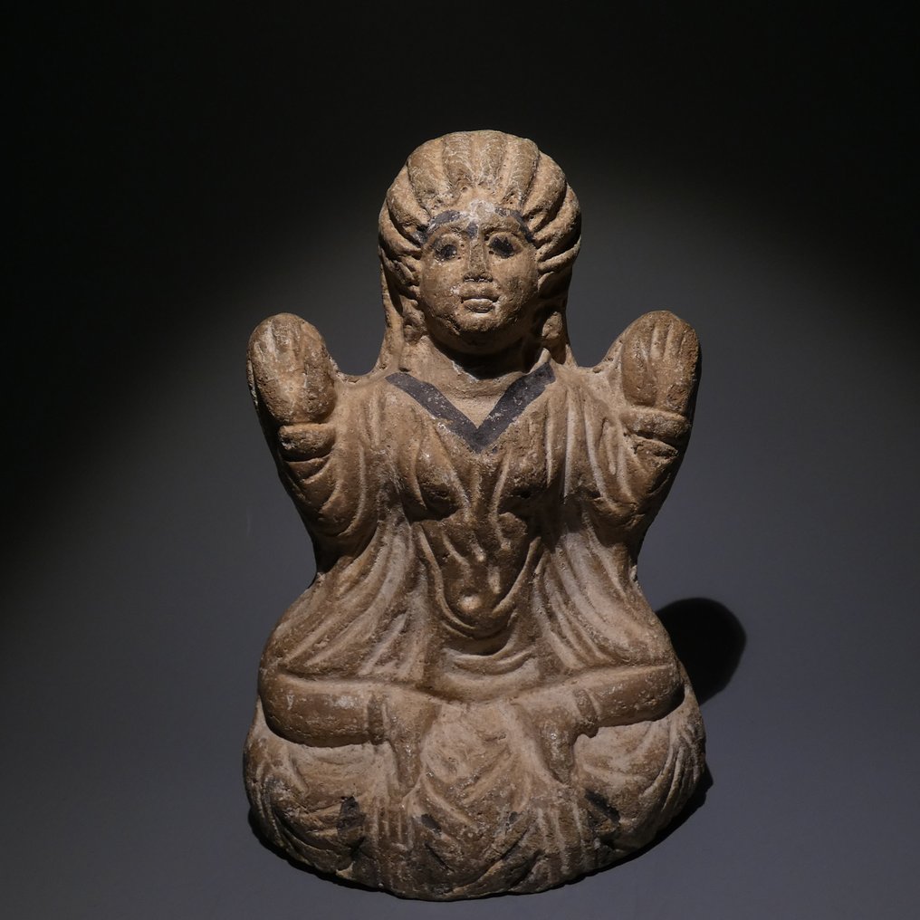 Altägyptisch Terracotta Figur von Baubo – weibliche Konkubine. 15 cm H. Ptolemäische P., 100 v. Chr. Aus alter Sammlung. #1.2