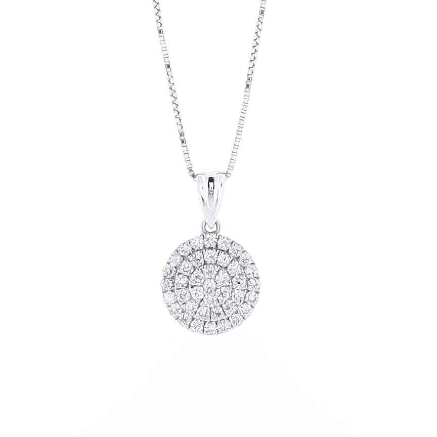 Necklace - 14 kt. White gold -  0.60ct. tw. Diamond  (Natural) #1.1