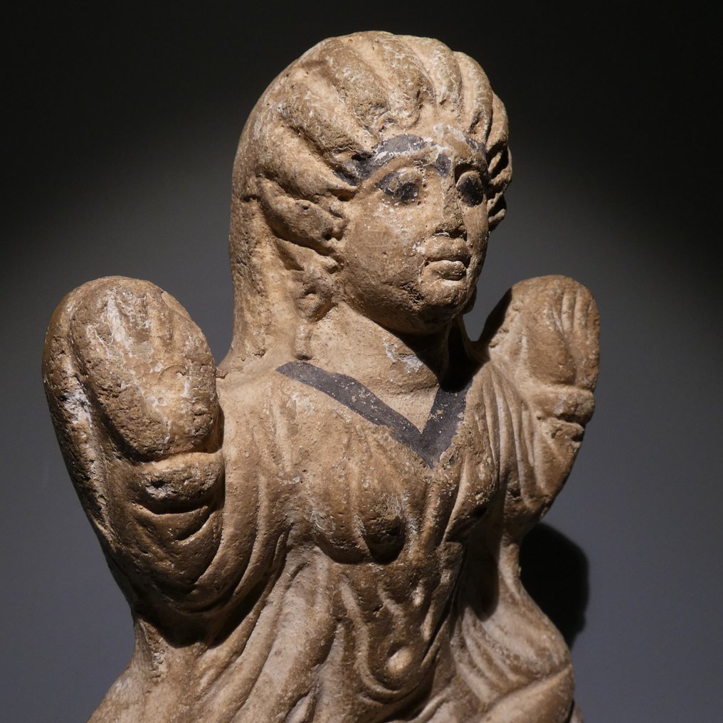 Altägyptisch Terracotta Figur von Baubo – weibliche Konkubine. 15 cm H. Ptolemäische P., 100 v. Chr. Aus alter Sammlung. #2.1