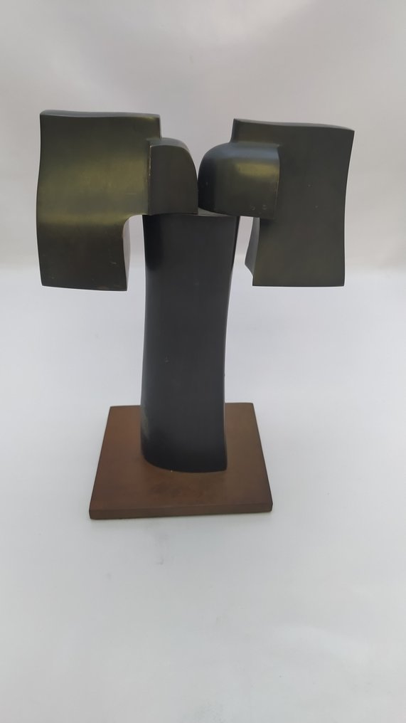 Jose Luis Sánchez (1926-2018) - Sculptură, Abstracción brutalista - 20.5 cm - Bronz #2.2
