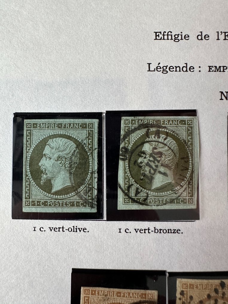 Frankreich  - Y&T 11-24 „Napoleon“ dt 11, 12, 15, 17 mit unterschiedlichen Farbtönen – B/TB #1.2