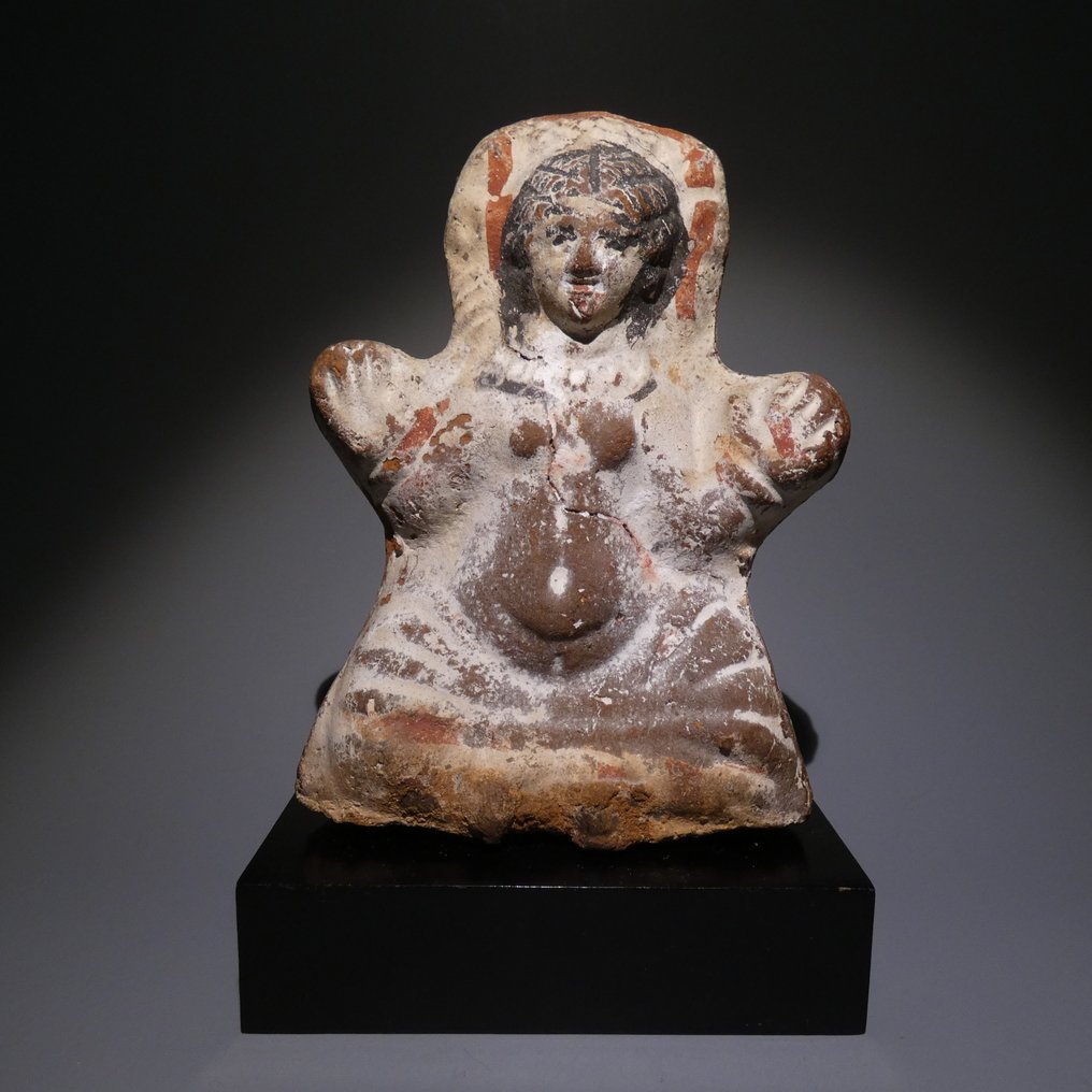 Antico Egitto Terracotta Figura di donna concubina. 17 cm H. P. tolemaico, 100 a.C. Ex. Vecchia collezione. #1.2