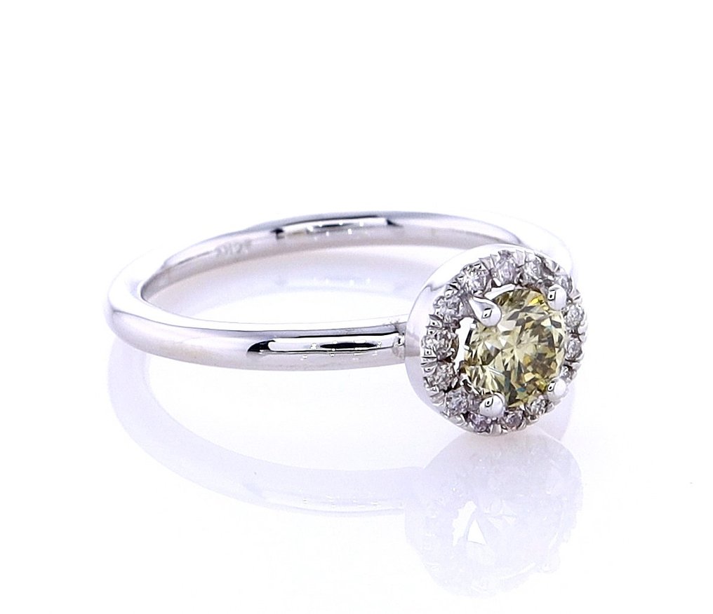 戒指 - 14K包金 白金 -  0.62ct. tw. 钻石  (天然) - 钻石 #2.1