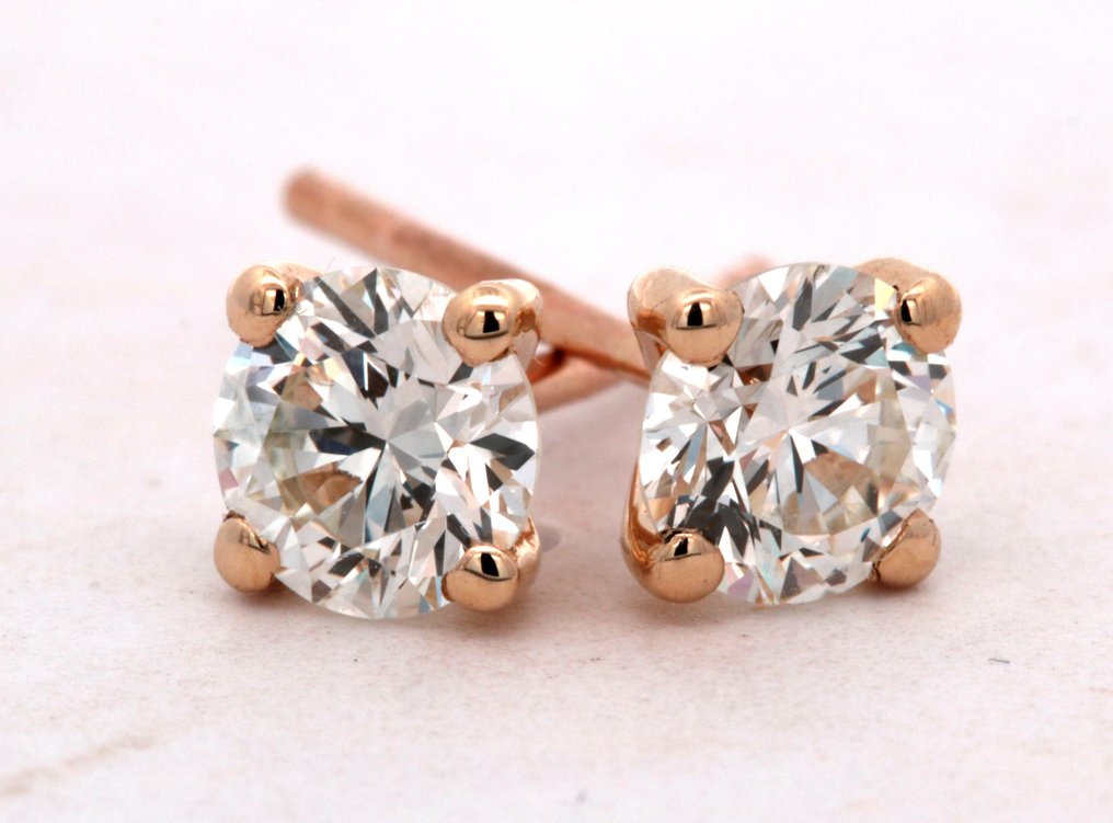 Boucles d'oreilles - 14 carats Or jaune -  1.02ct. tw. Diamant  (Naturelle) #2.2