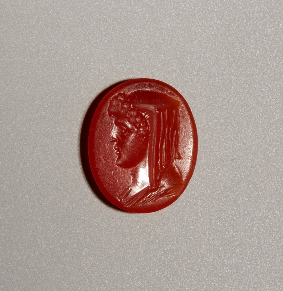 Antigua Roma Cornalina Piedra preciosa grabada en hueco. Siglo I d.C. 1,3 cm de altura. Obra maestra #1.1