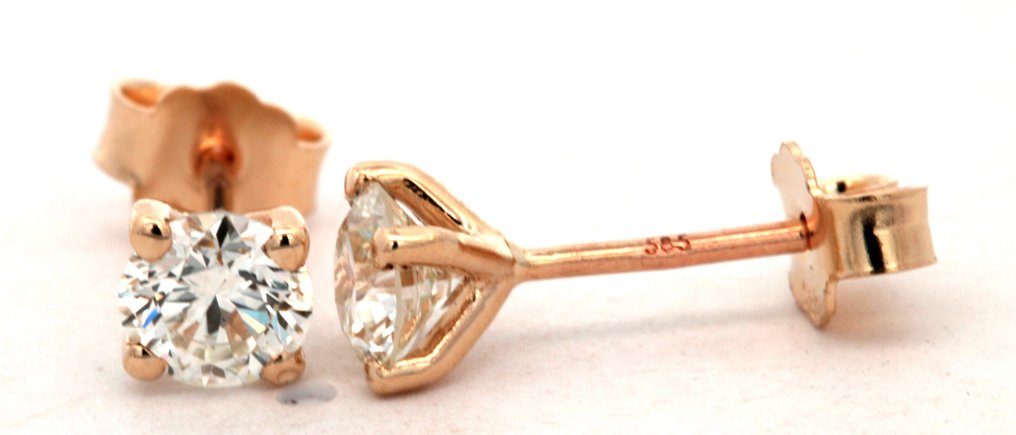Boucles d'oreilles - 14 carats Or jaune -  1.02 tw. Diamant  (Naturelle) #3.1