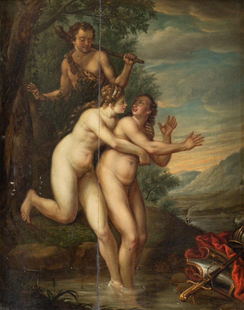 Italian painter (XVIII) - The fusion of Salmace and Hermaphroditus #1.1